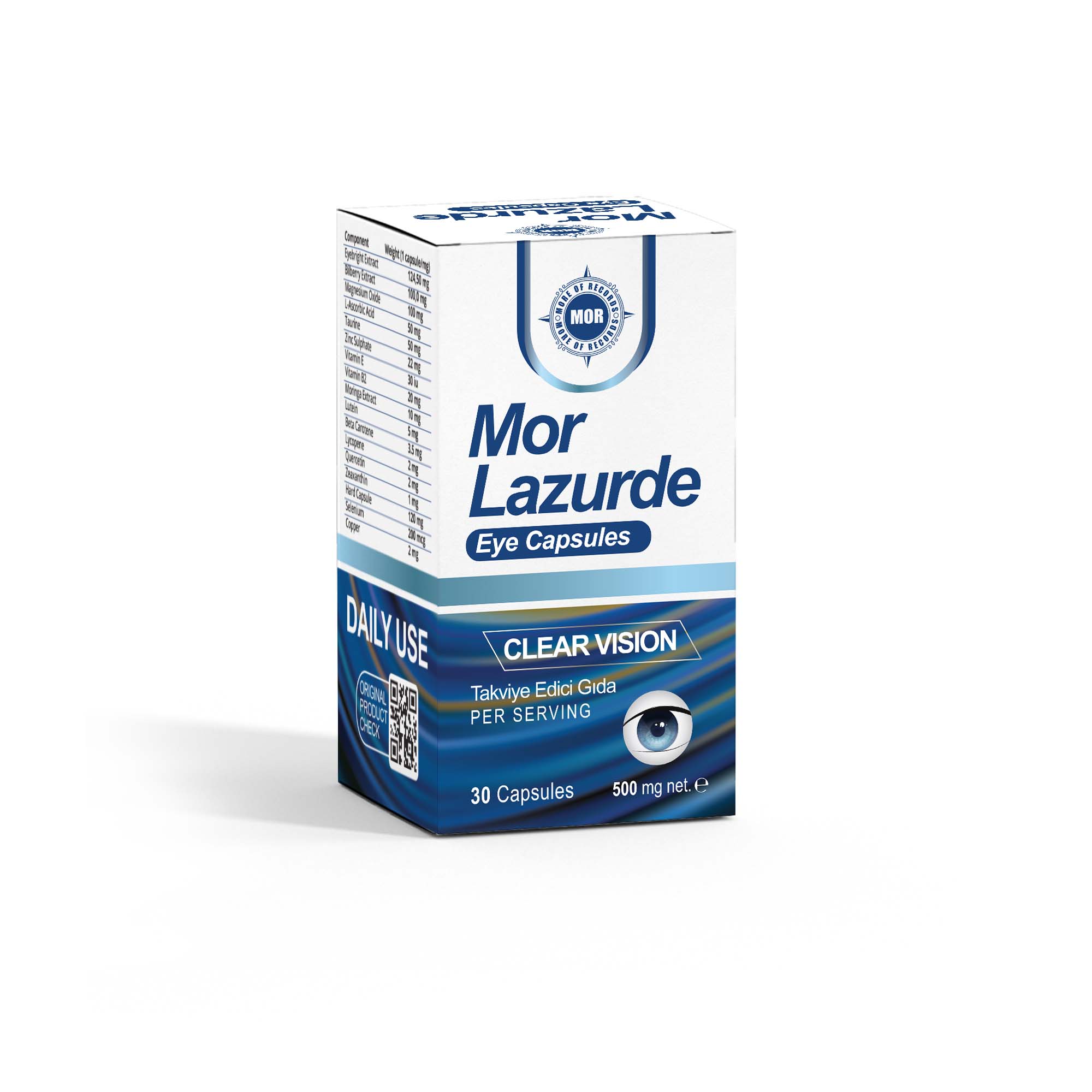 علبة Mor Lazurde Eye Capsules المعروضة في ملف المورد
