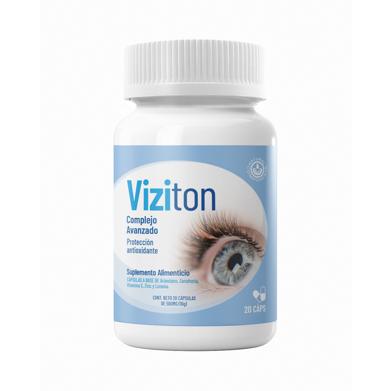Frasco Viziton mexicano con arándano, zanahoria, vitamina C, zinc y luteína